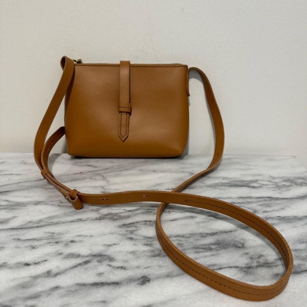 J Crew Ryann Tan camel Leather Crossbody Bag NWOT